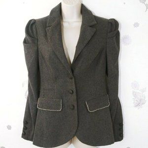 BKE Buckle Small Gray Wool Blend Blazer